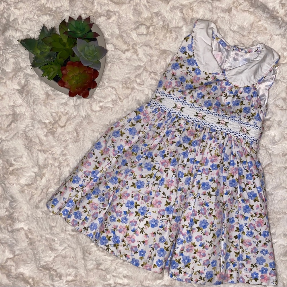 Bonnie Baby Smocked Floral Boutique Dress 18